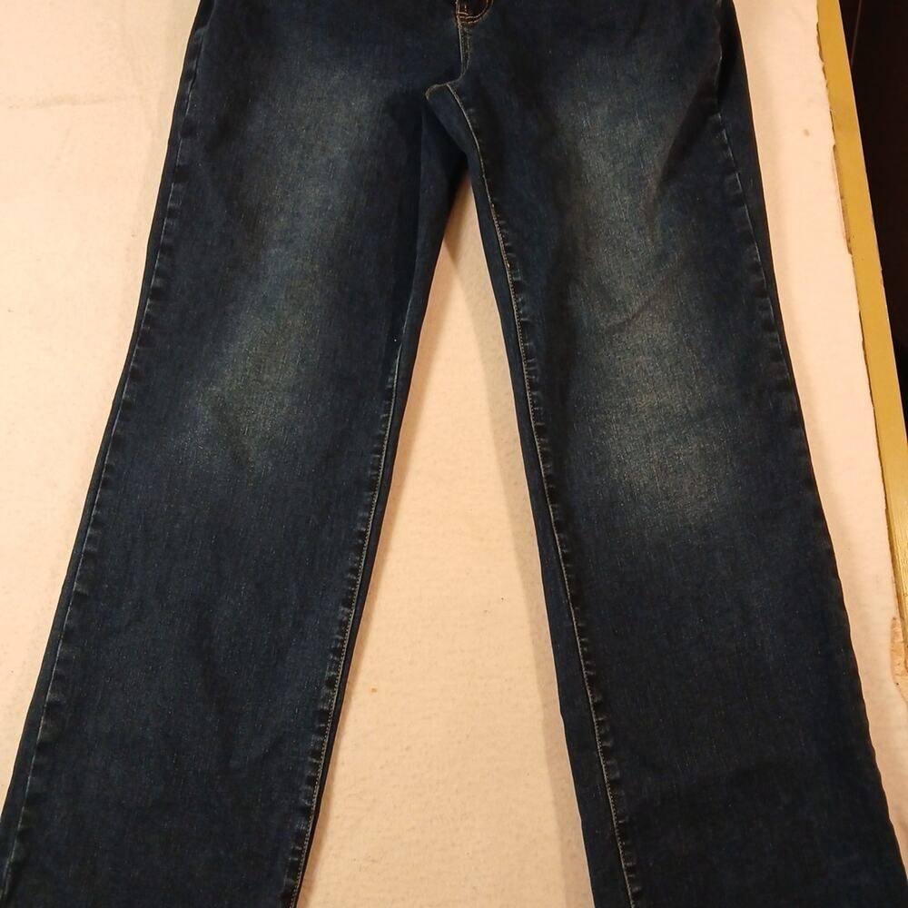 Flamingals Womens Jeans Size L Straight Leg Mid Rise Waist 32 Inseam 30
